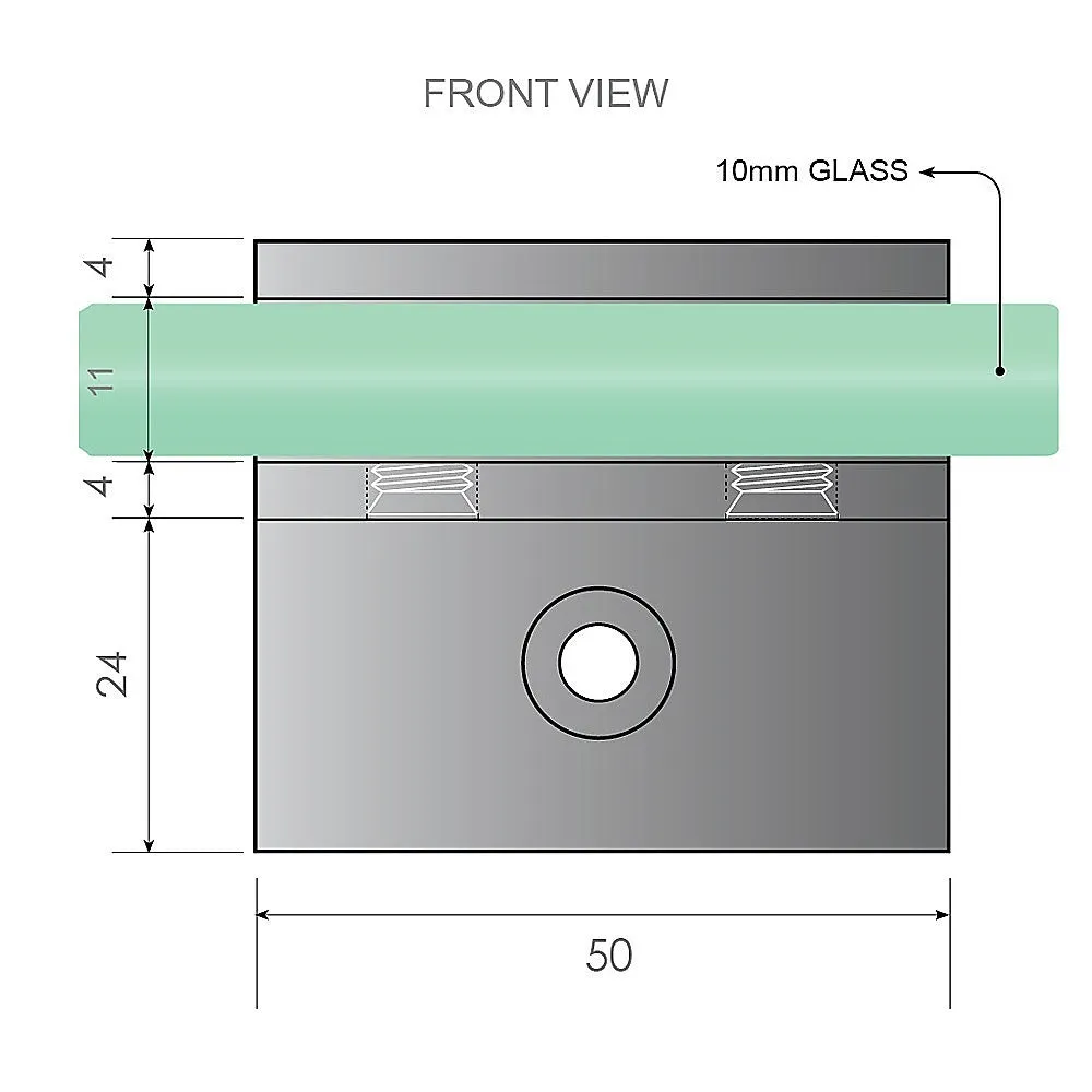 100x210cm Single Shower Glass Screen with White Wall F-Brackets