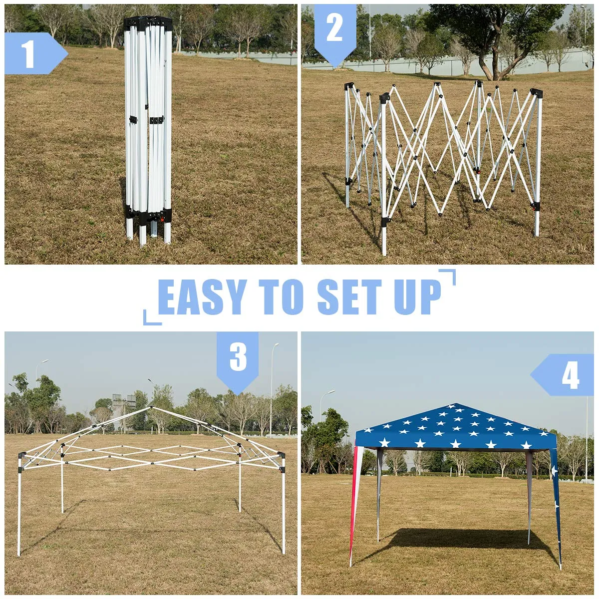 10x10 ft Pop-Up Canopy Tent w/ Netting, Outdoor Canopy Tent with Carry Bag