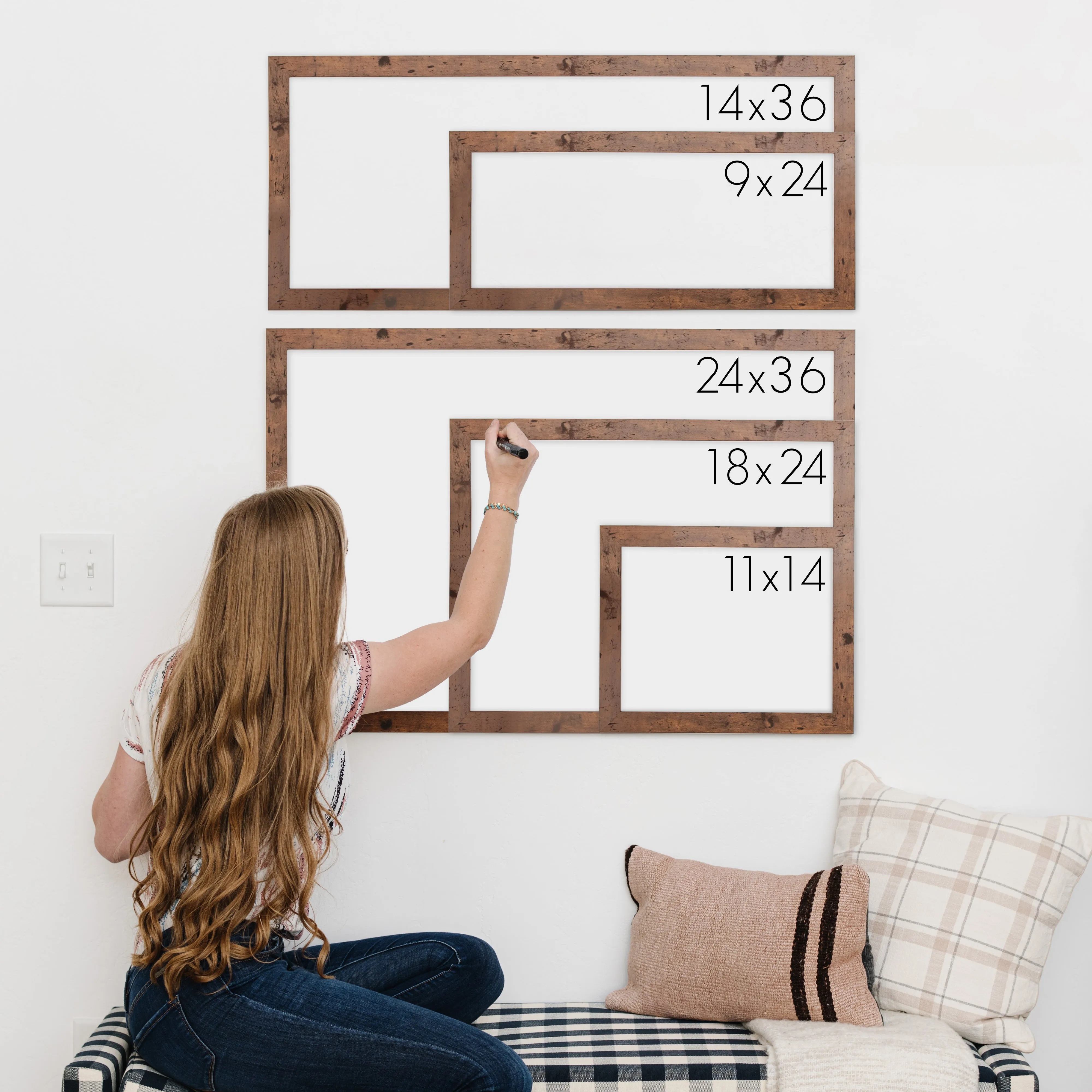 2 Person Framed Whiteboard Chore Chart  | Horizontal Swanson