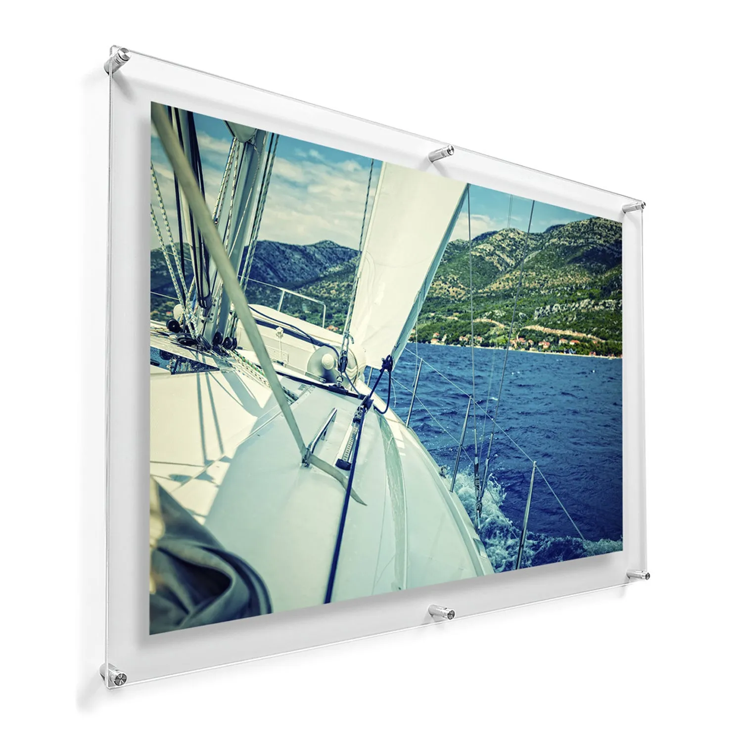 24x36" Photo Floating Acrylic Clear Picture Frame (Frame Size 28x40")