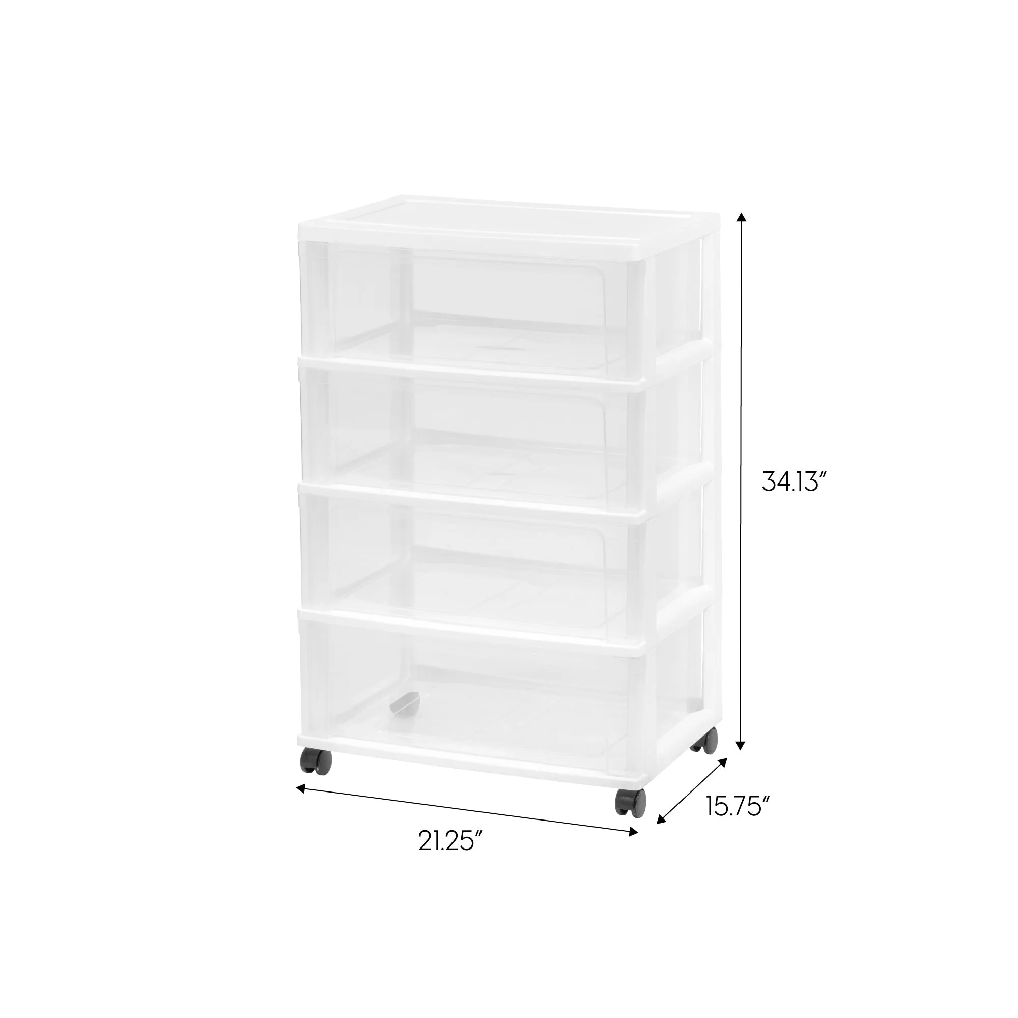 4-Drawer Wide Chest, White/Natural