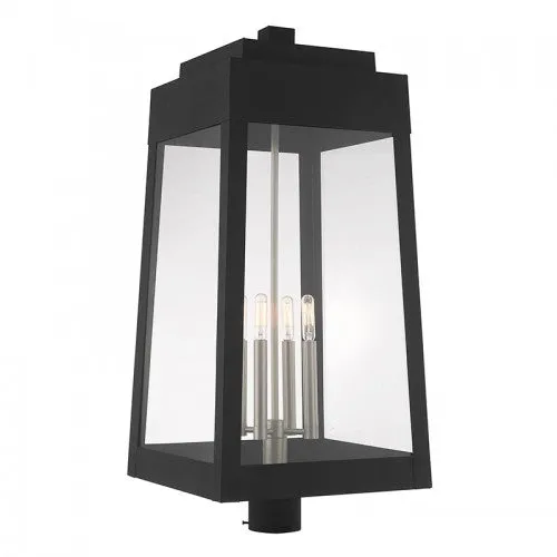 4 Lt Black Post Top Lantern