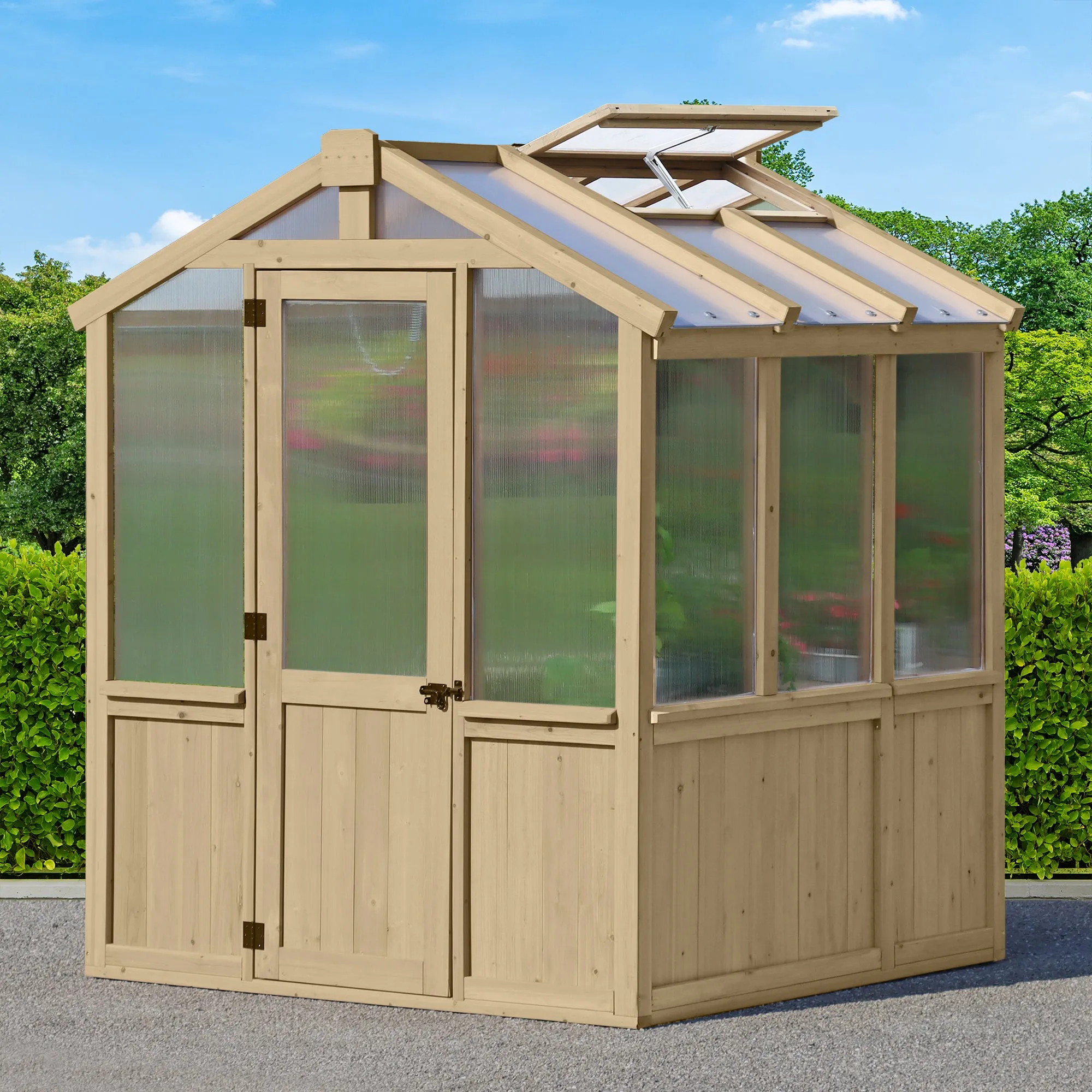 6.7' x 6.0' Meridian Premium Cedar Greenhouse