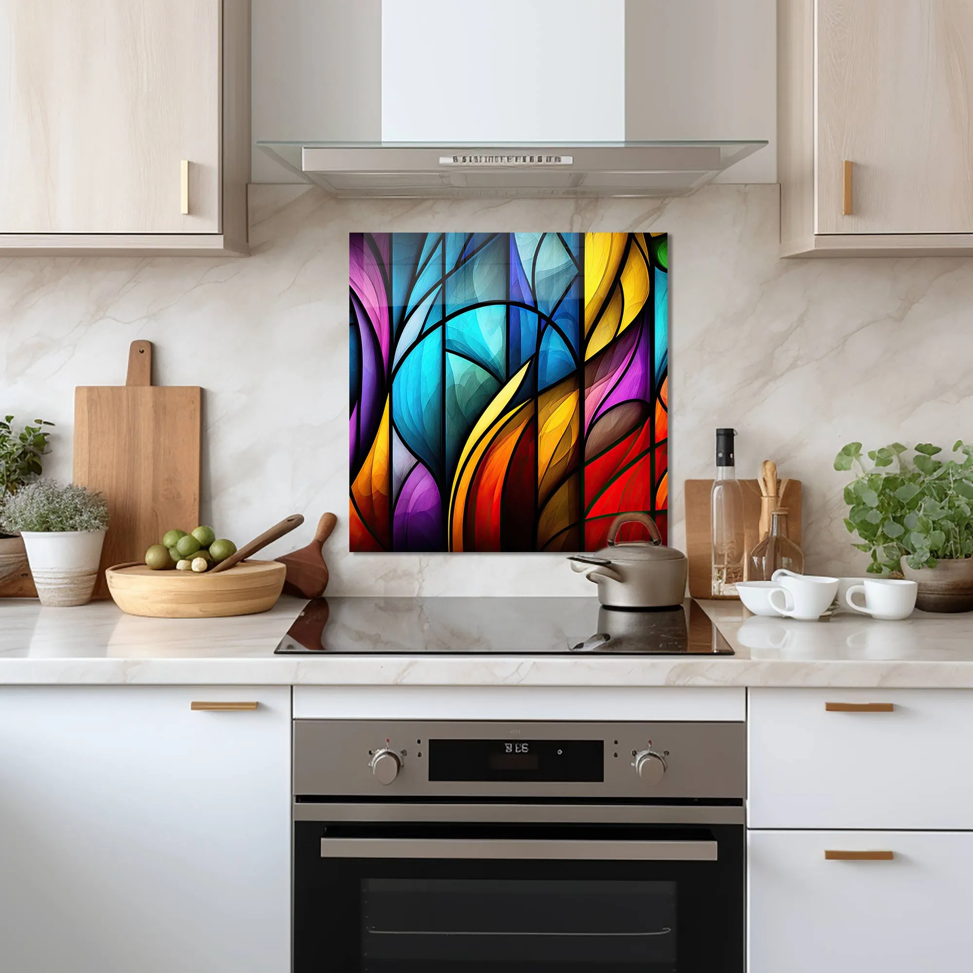 Abstract Brushes - Glass Splashback