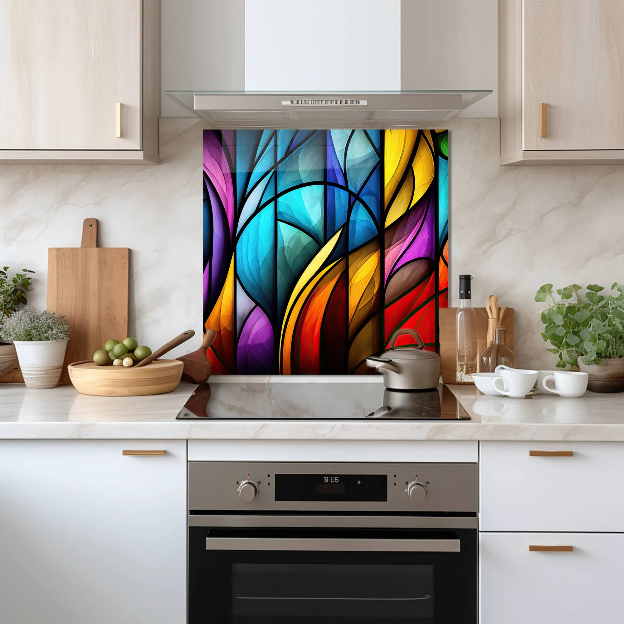 Abstract Brushes - Glass Splashback