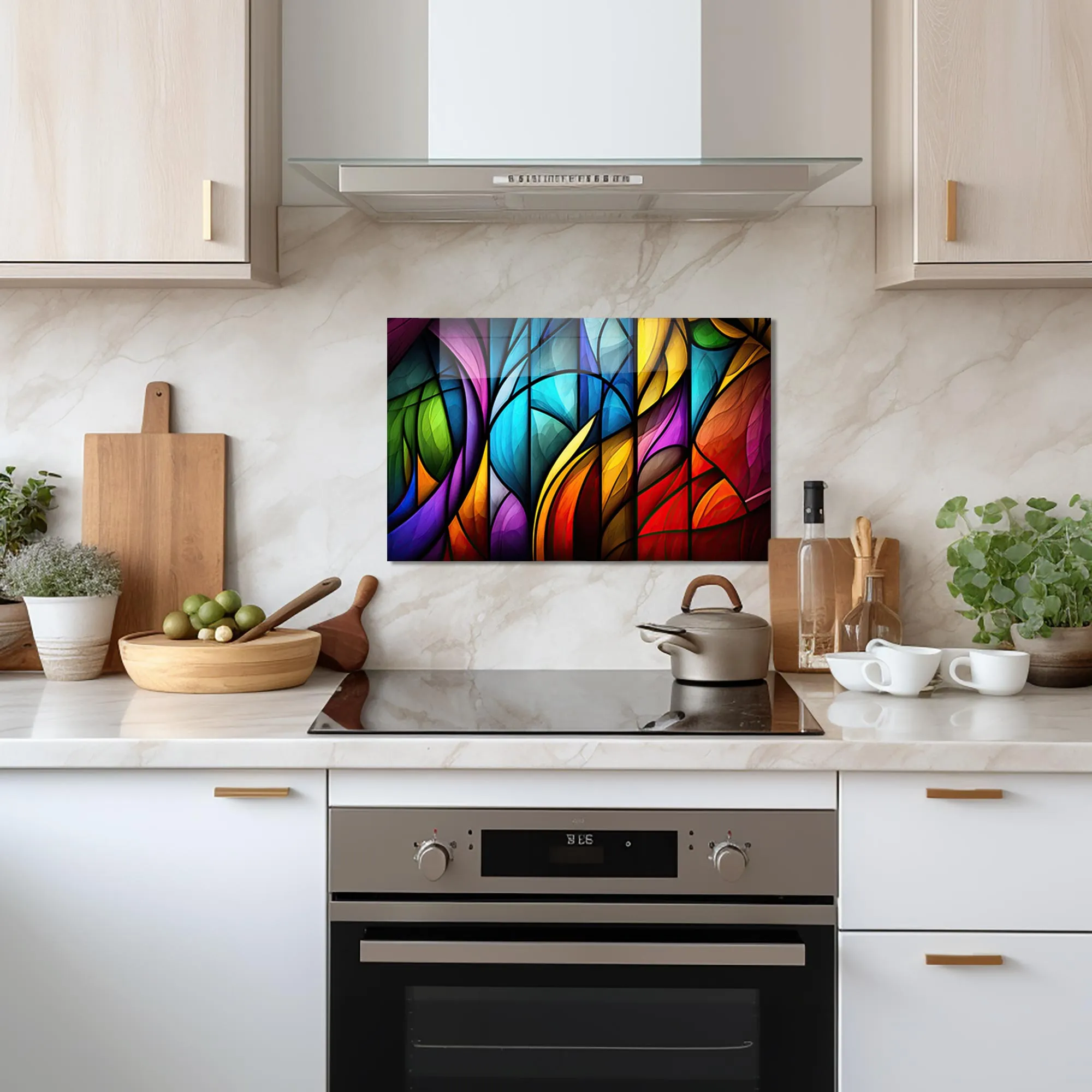 Abstract Brushes - Glass Splashback