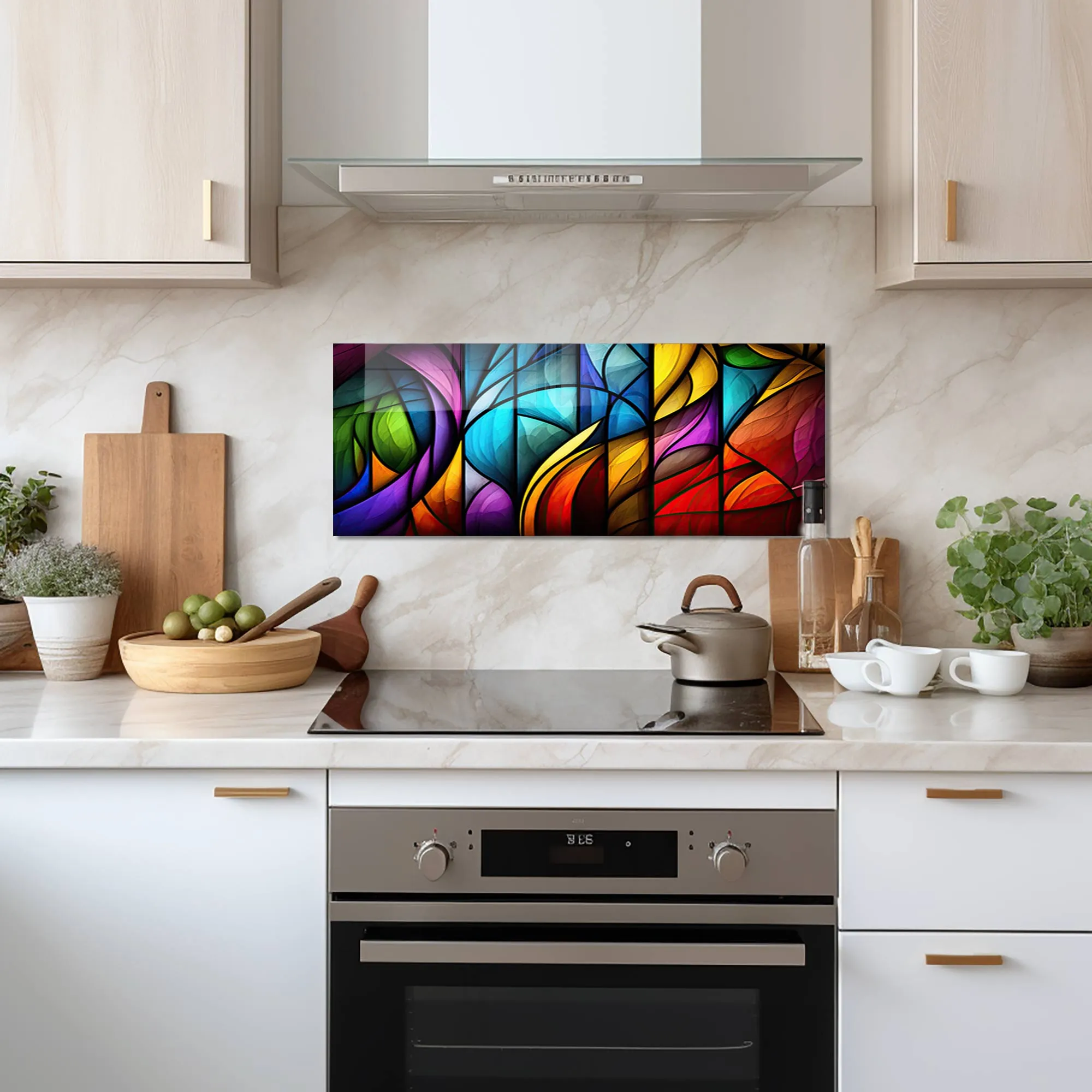 Abstract Brushes - Glass Splashback