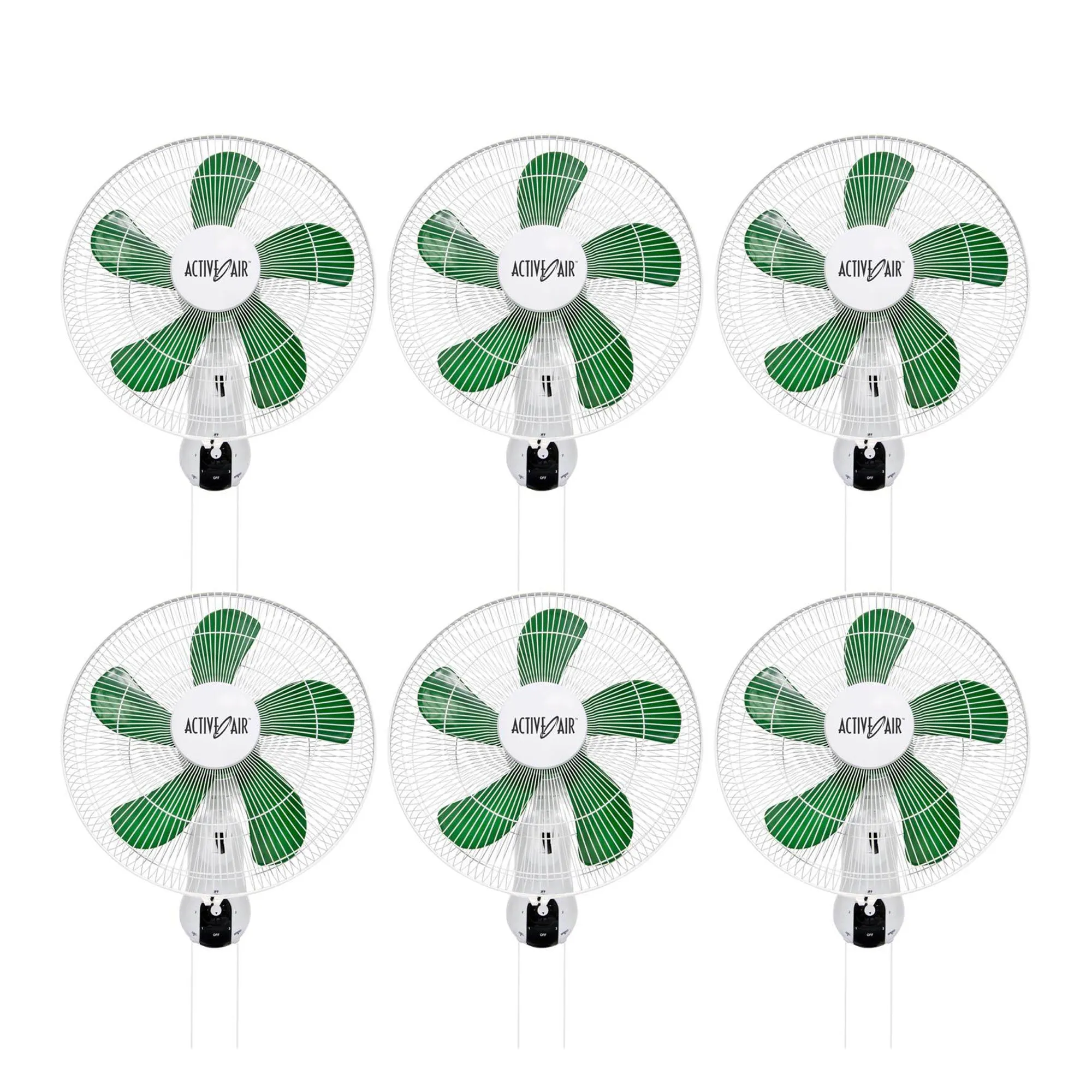 Active Air ACF16 16in 3-Speed Mountable Oscillating Hydroponic Grow Fan (6 Pack)