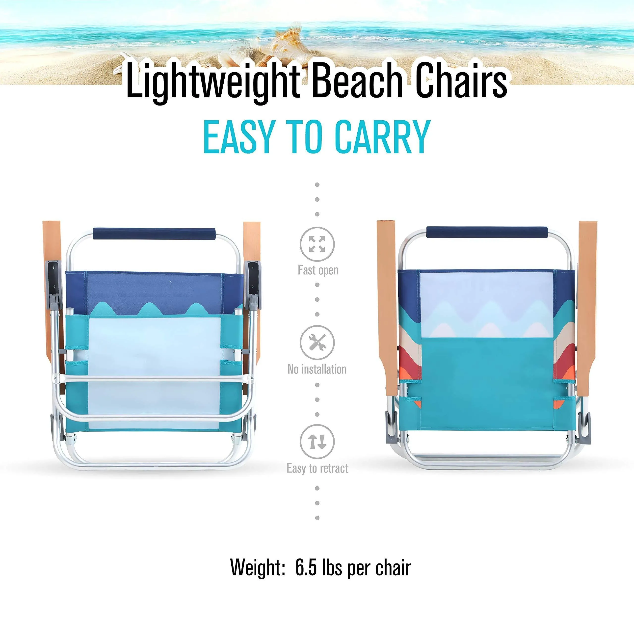 Alpha Camp 2-piece Low Folding Best Beach Chairs