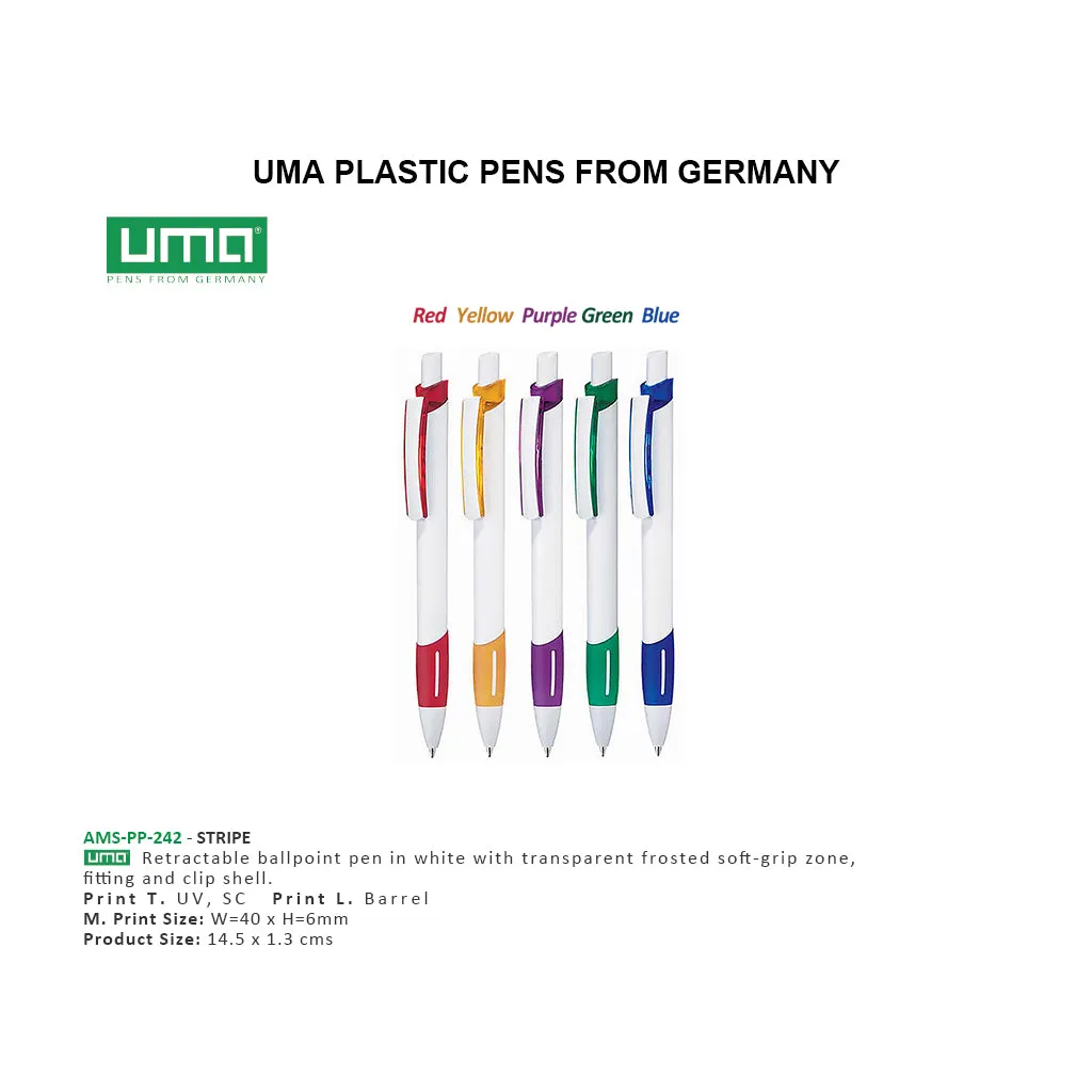 AMS- PP 242 Uma STRIPE Plastic Pen