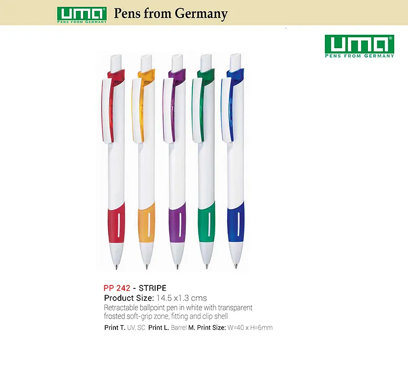 AMS- PP 242 Uma STRIPE Plastic Pen