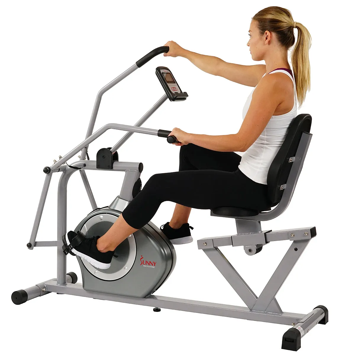 Arm Exerciser Magnetic Recumbent Bike Cross Trainer w/ High 350 LB Weight Capacity