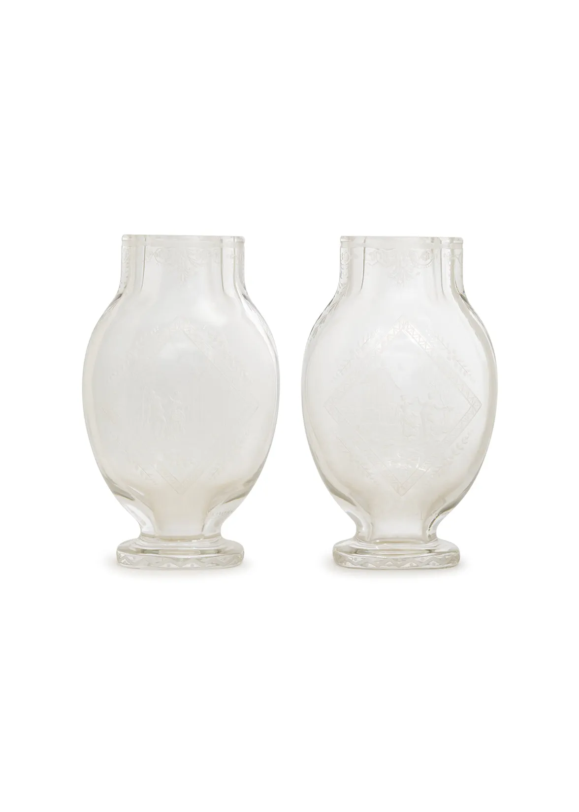 baccarat pair of rock-crystal glass vases, late 19th c