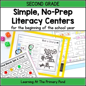 Back to School Literacy Centers for 2nd Grade | Simple, No-Prep