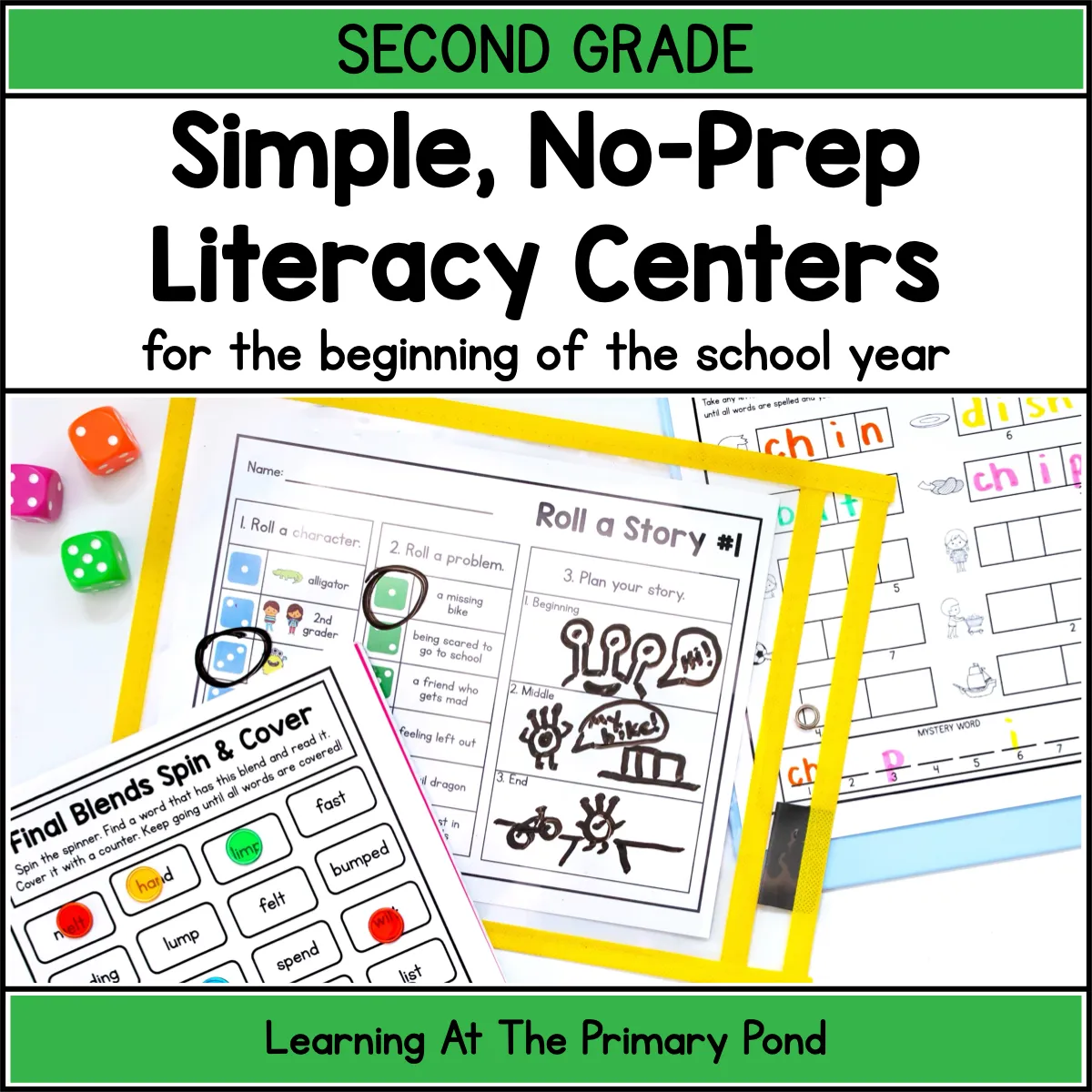 Back to School Literacy Centers for 2nd Grade | Simple, No-Prep