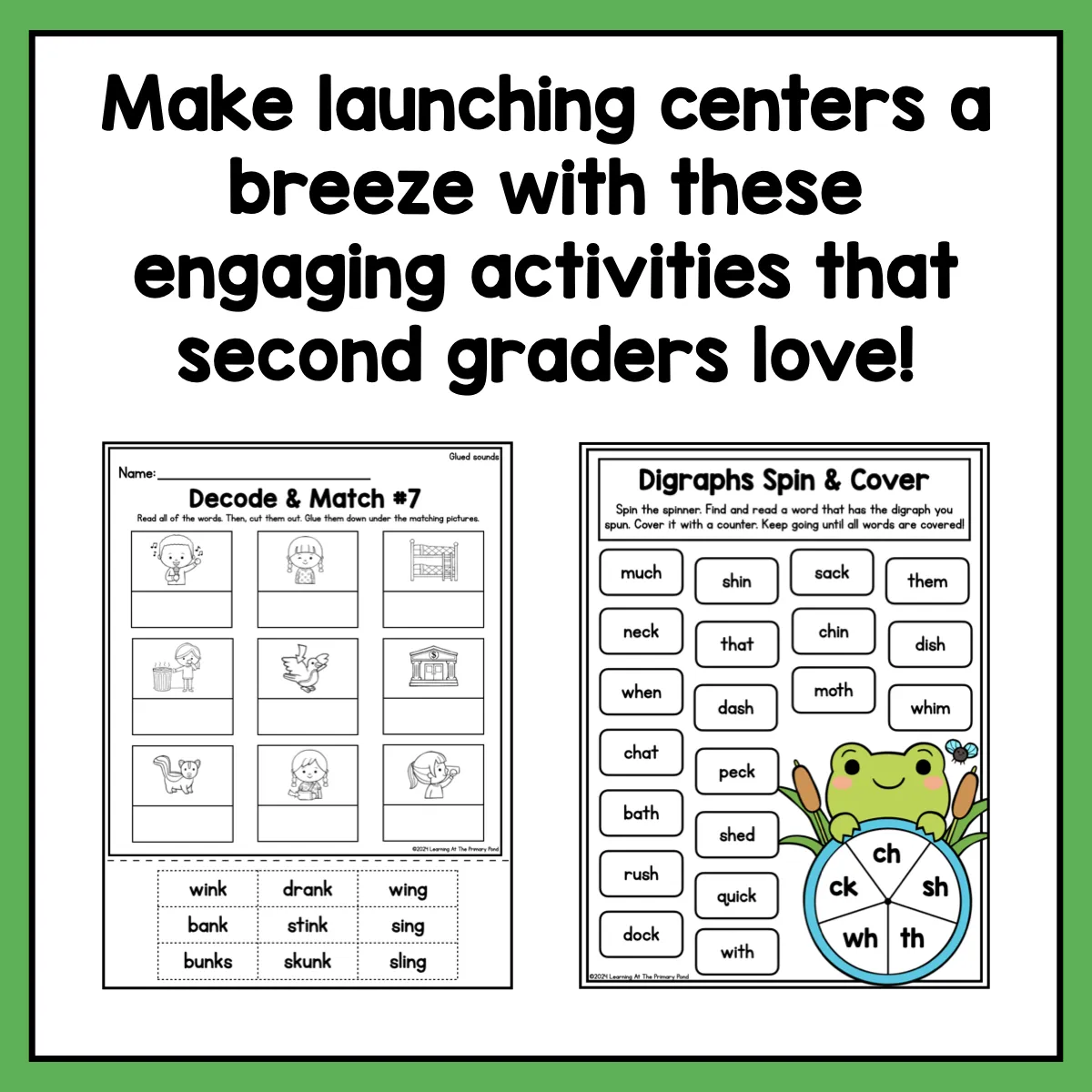 Back to School Literacy Centers for 2nd Grade | Simple, No-Prep