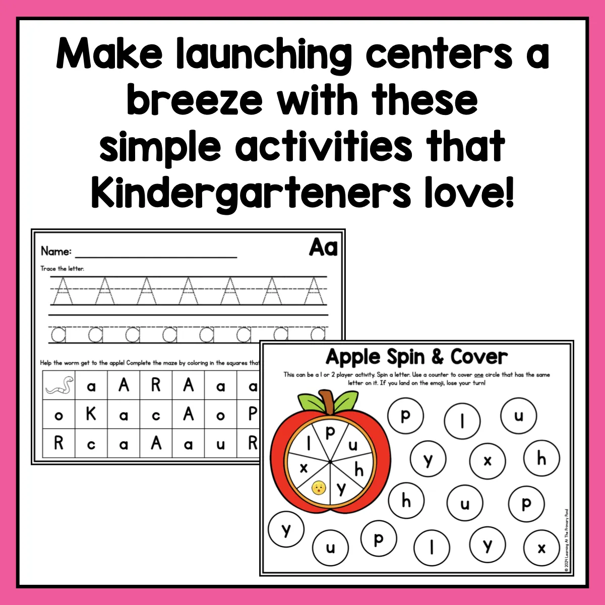 Back to School Literacy Centers for Kindergarten | Simple, No-Prep