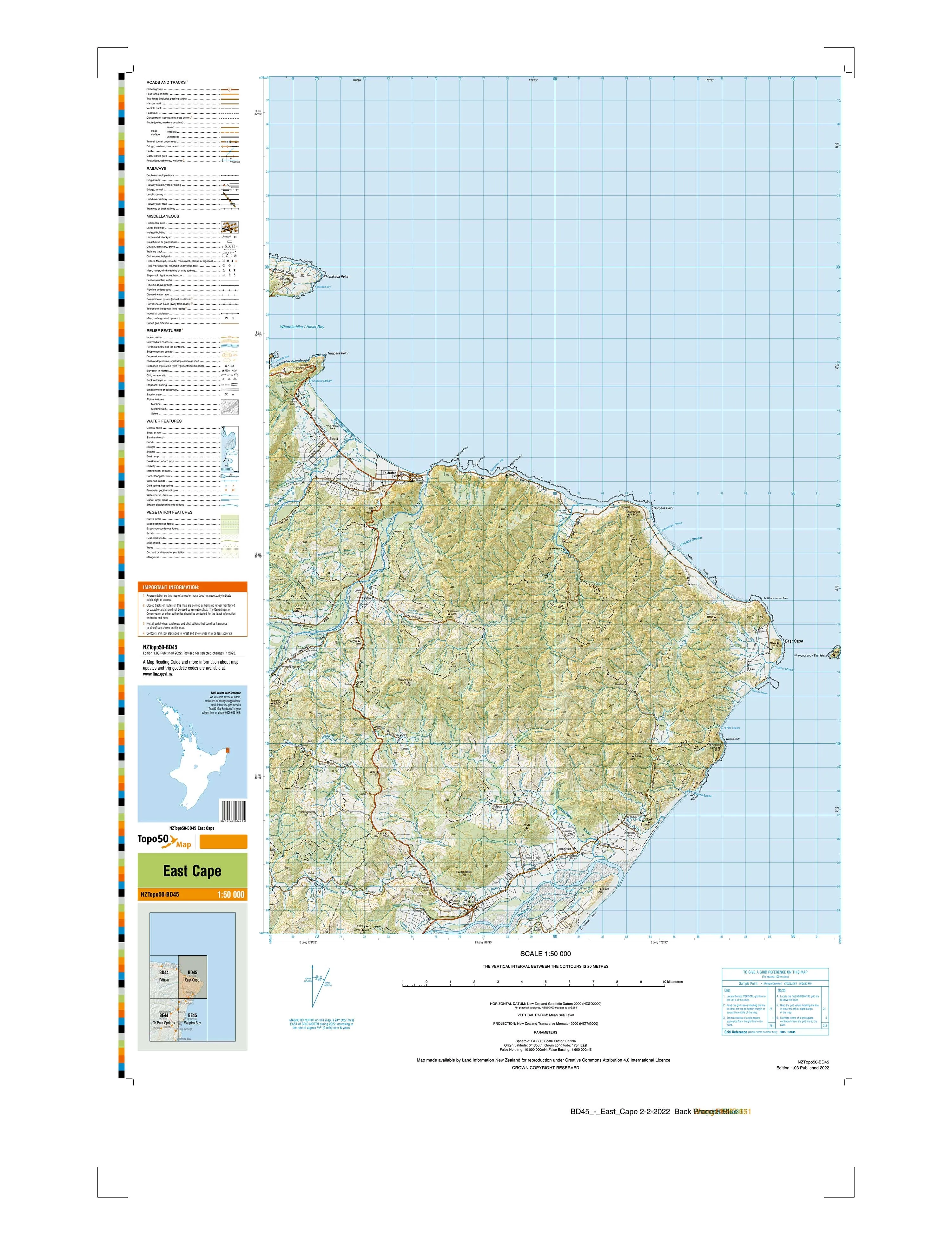 BD45 - Te Araroa Topo50 map