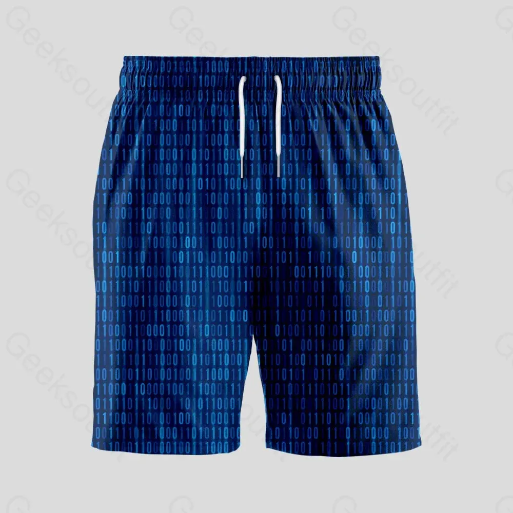 Binary Computer 1s and 0s Blue Shirt & Short Set