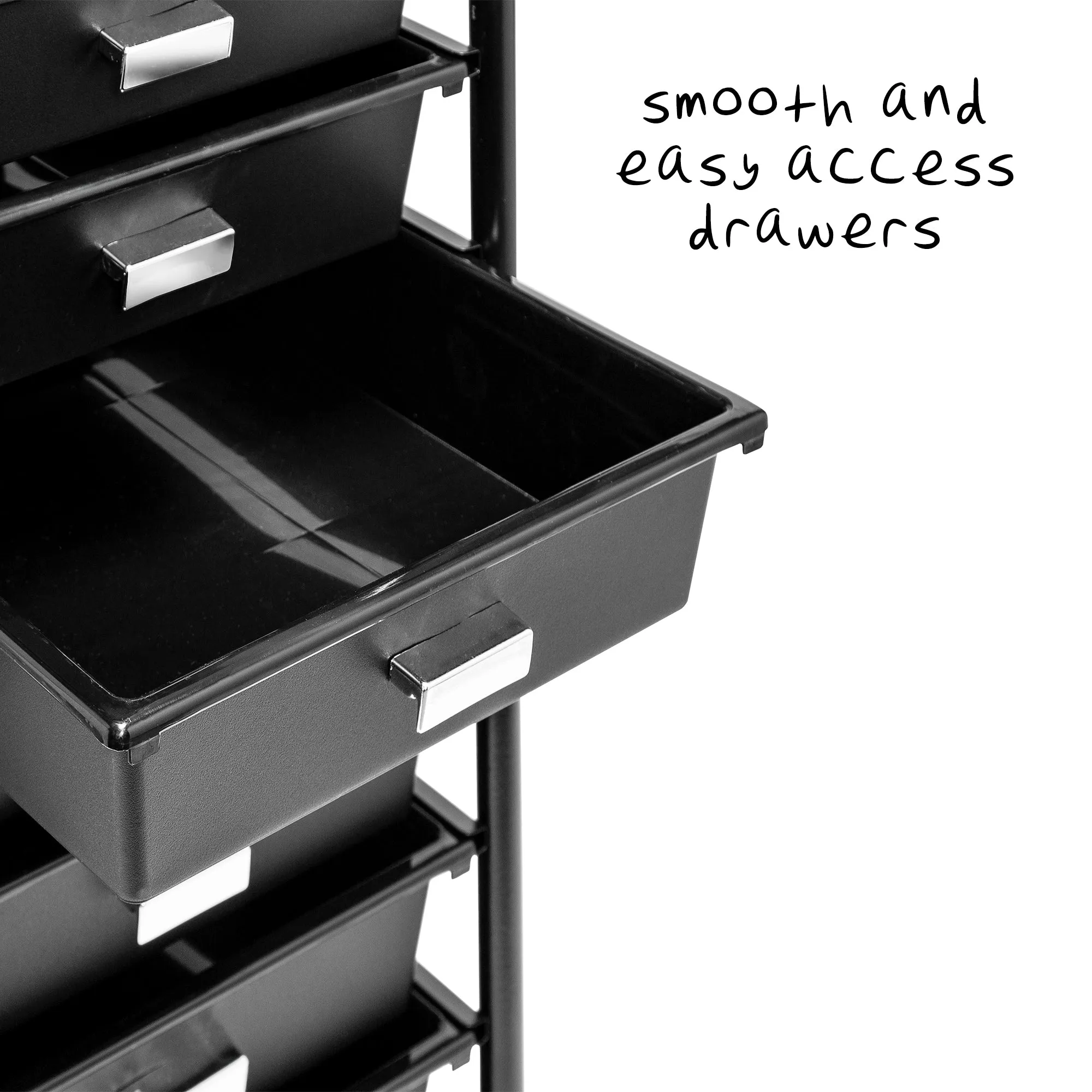 Black 12-Drawer Rolling Storage and Craft Cart Organizer