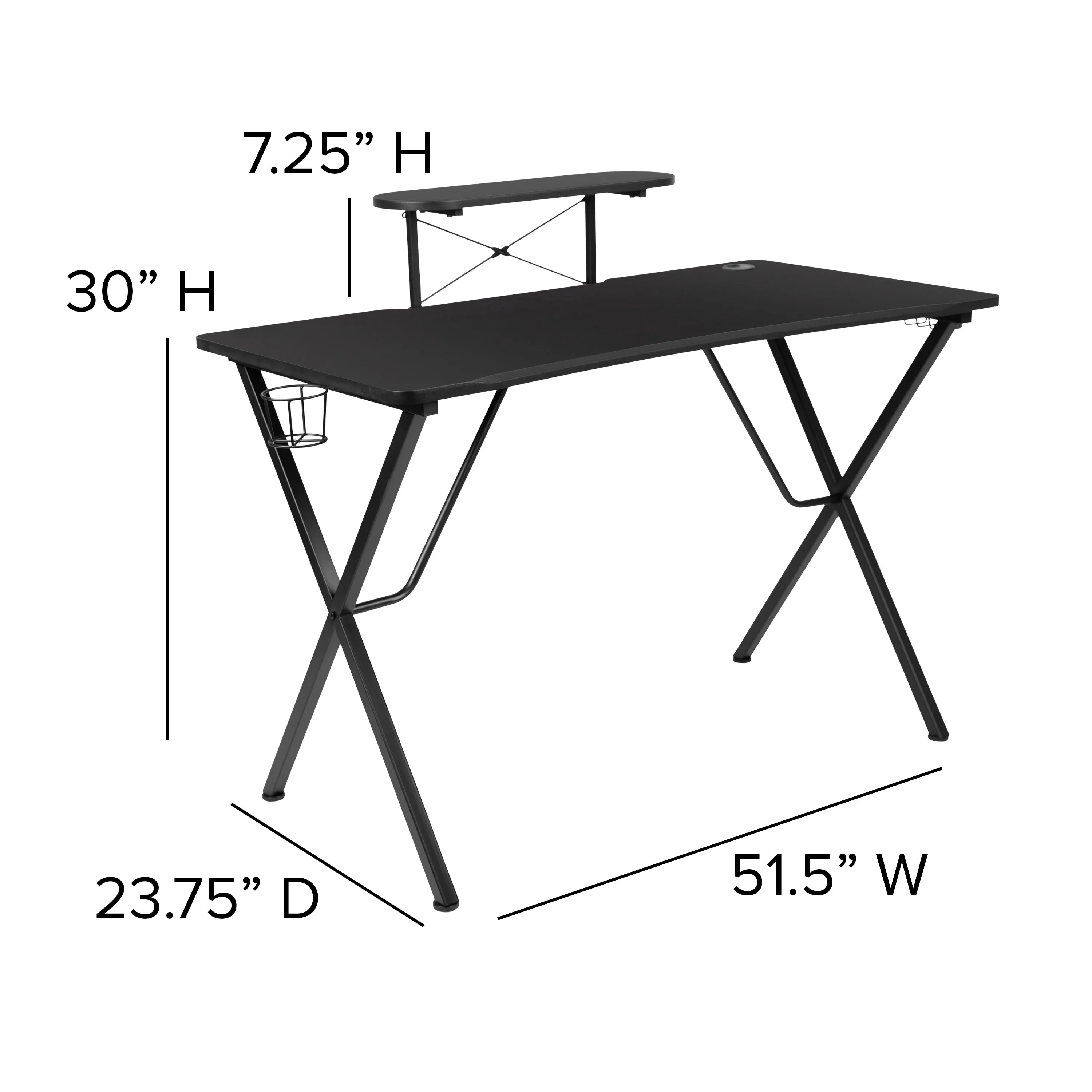 Black Gaming Desk & Chair Set BLN-X40RSG1031-BK-GG