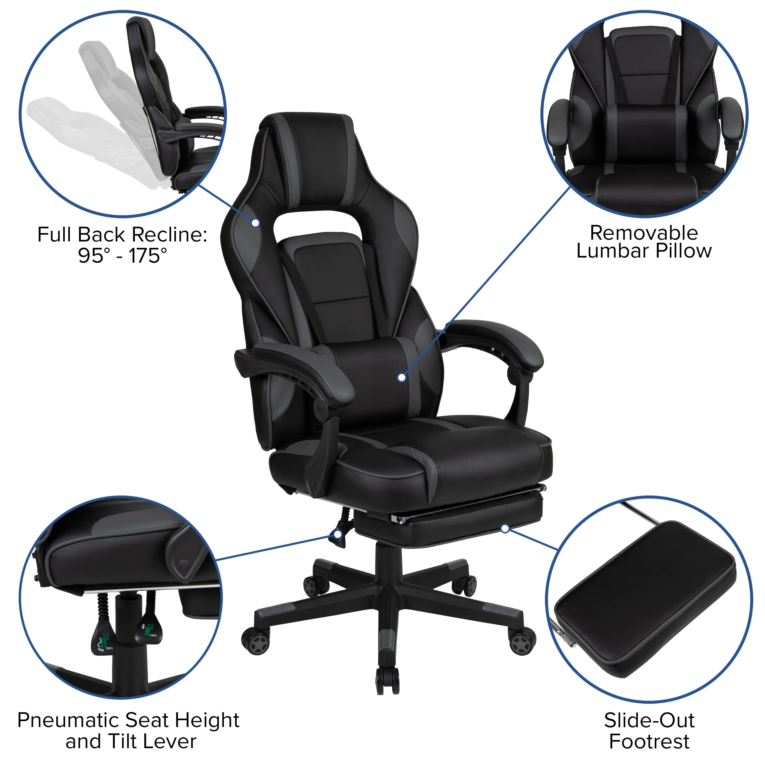 Black Gaming Desk & Chair Set BLN-X40RSG1031-BK-GG