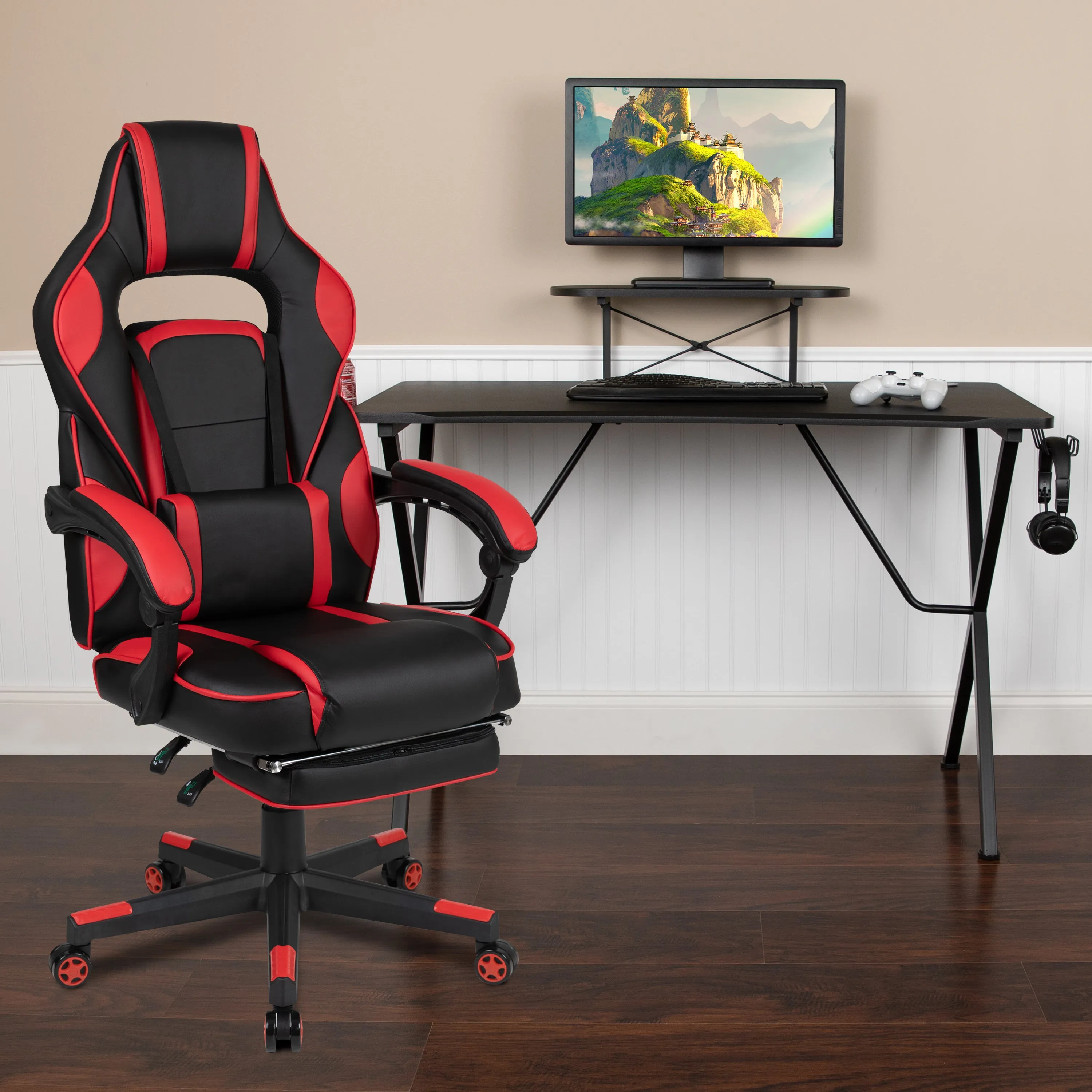 Black Gaming Desk & Chair Set BLN-X40RSG1031-RED-GG