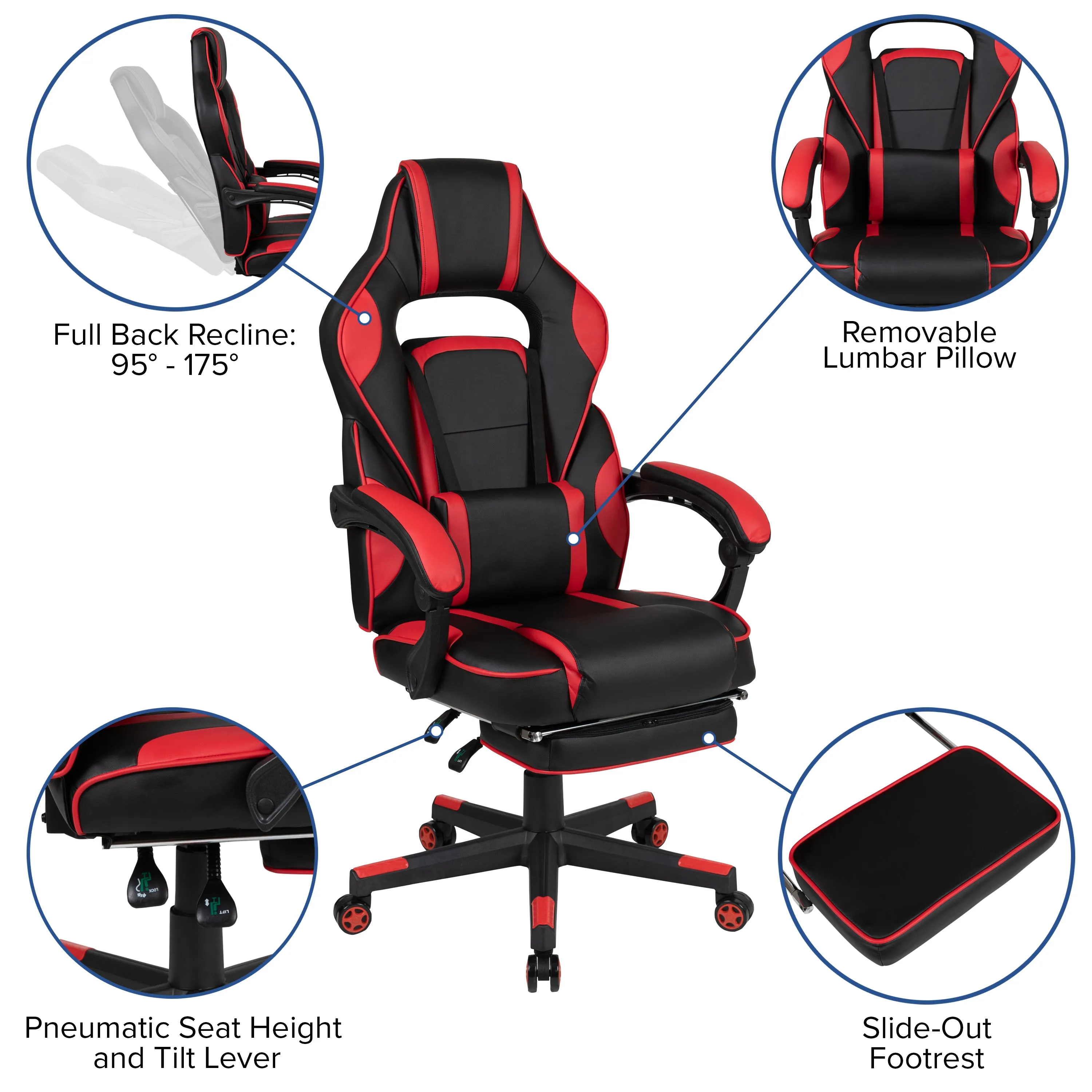 Black Gaming Desk & Chair Set BLN-X40RSG1031-RED-GG