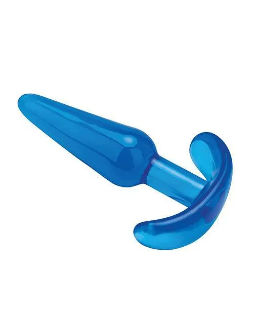 Blue Line C & B 4.25" Slim Tapered Butt Plug - Jelly Blue