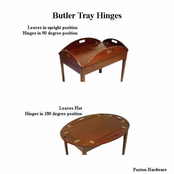 Butler Tray Hinges, Square Ends