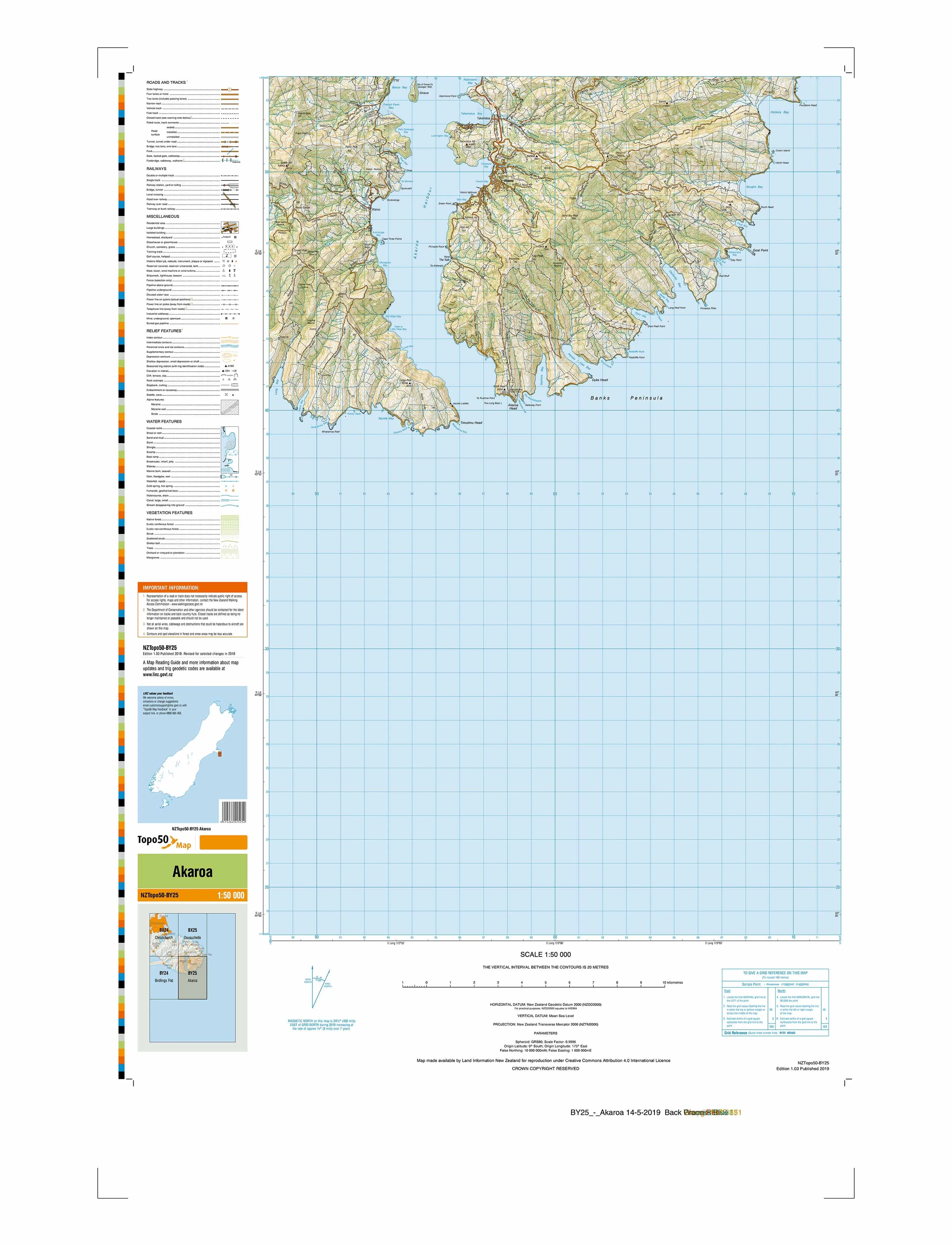 BY25 - Akaroa Topo50 map