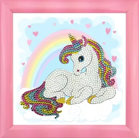 CAFBL-4: "Unicorn Rainbow" Crystal Art Frameables Kit with Picture Frame