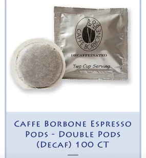 Caffe Borbone Espresso Pods - Double Pods (Decaf) 100 CT