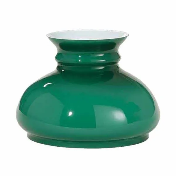 Cased Green Glass Lamp Shades, seven-inch