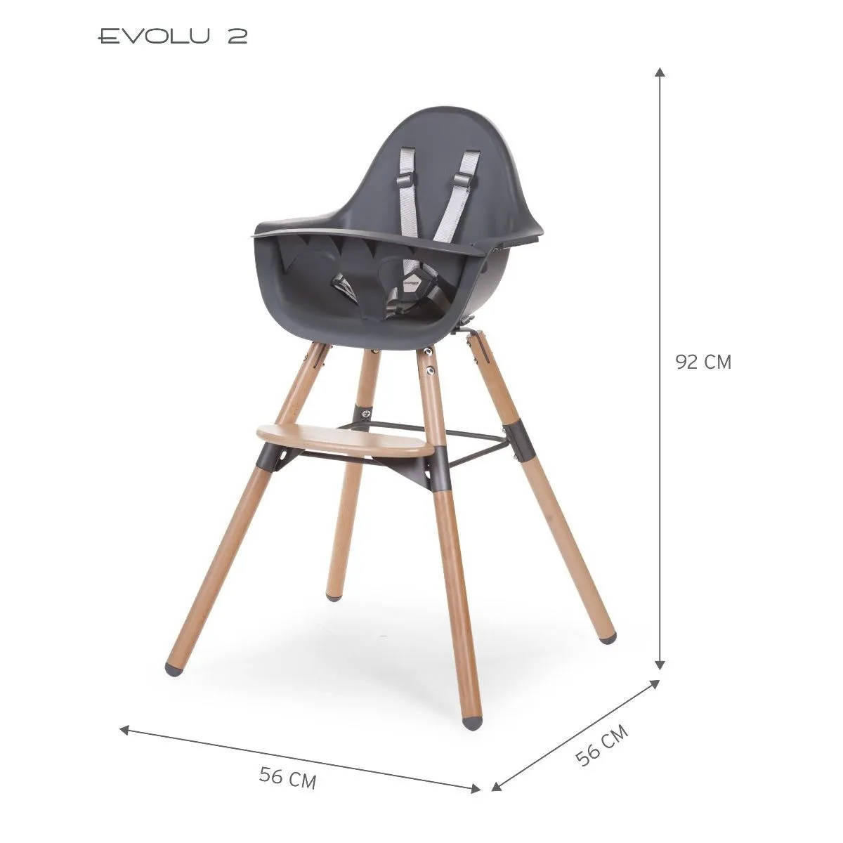 Childhome Evolu 2 High Chair - Natural Anthracite