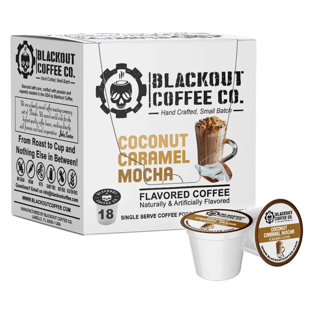 COCONUT CARAMEL MOCHA FLAVORED COFFEE PODS 18CT