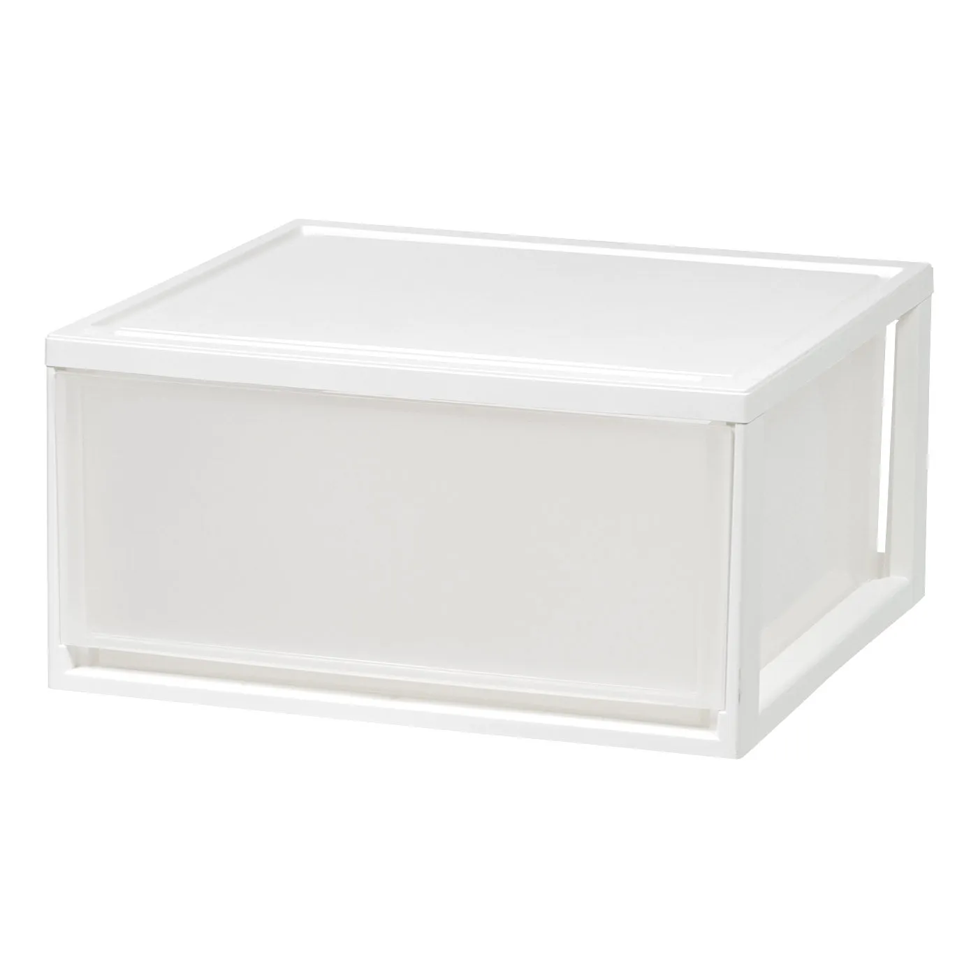 Compact Stacking, Stackable Plastic Drawer Unit, 47 Quart, White, 2 Count