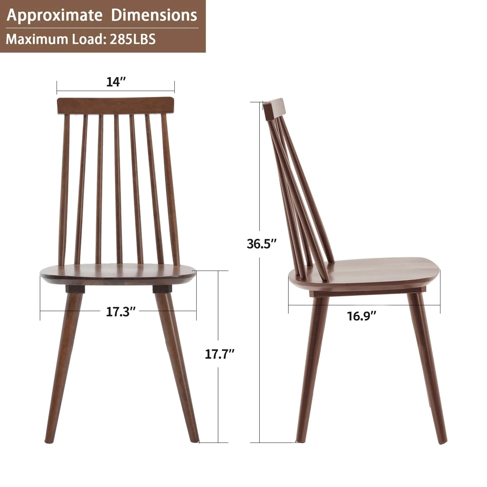 Cortez Farmhouse Wood Dining Chairs