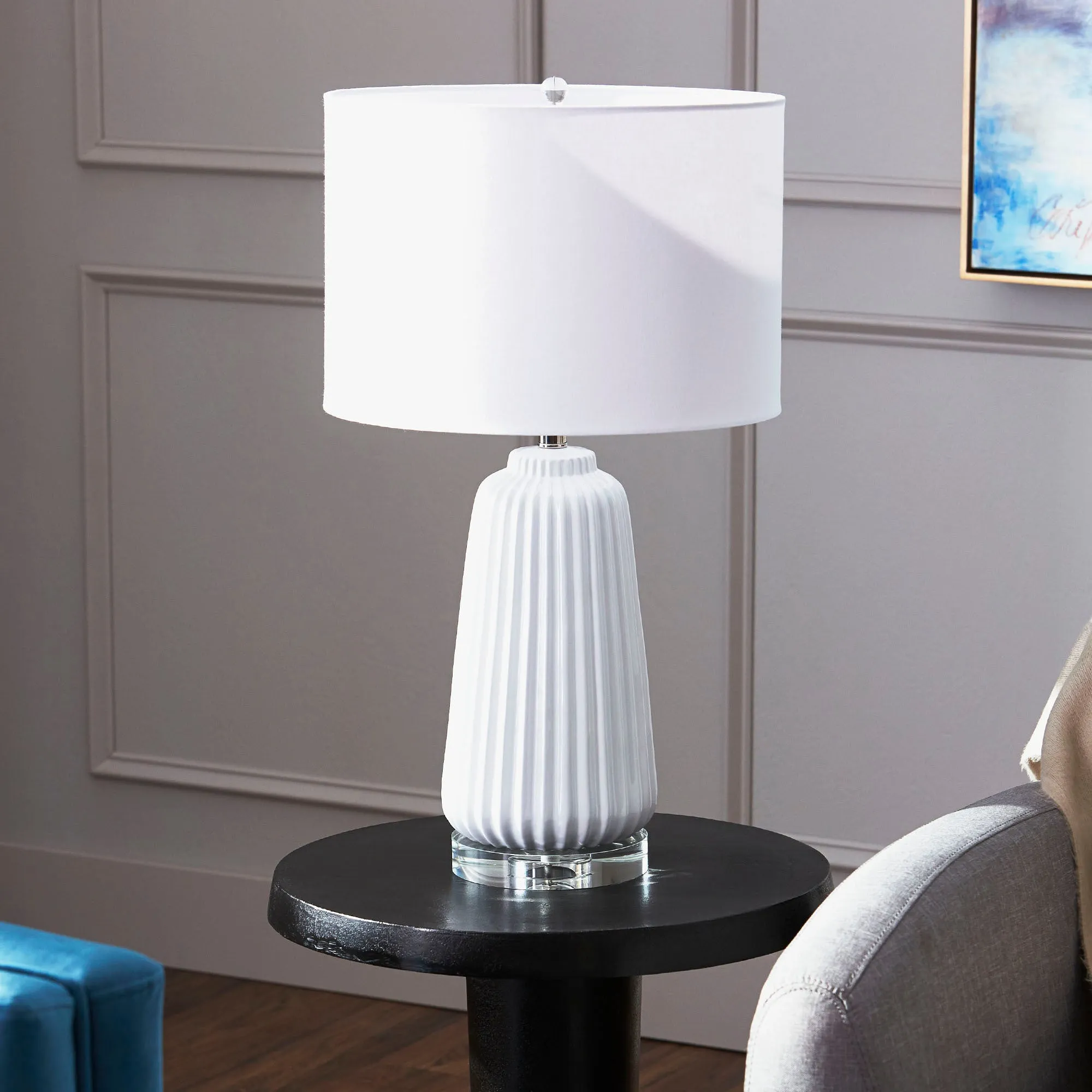 Delphine Table Lamp|White by Cyan