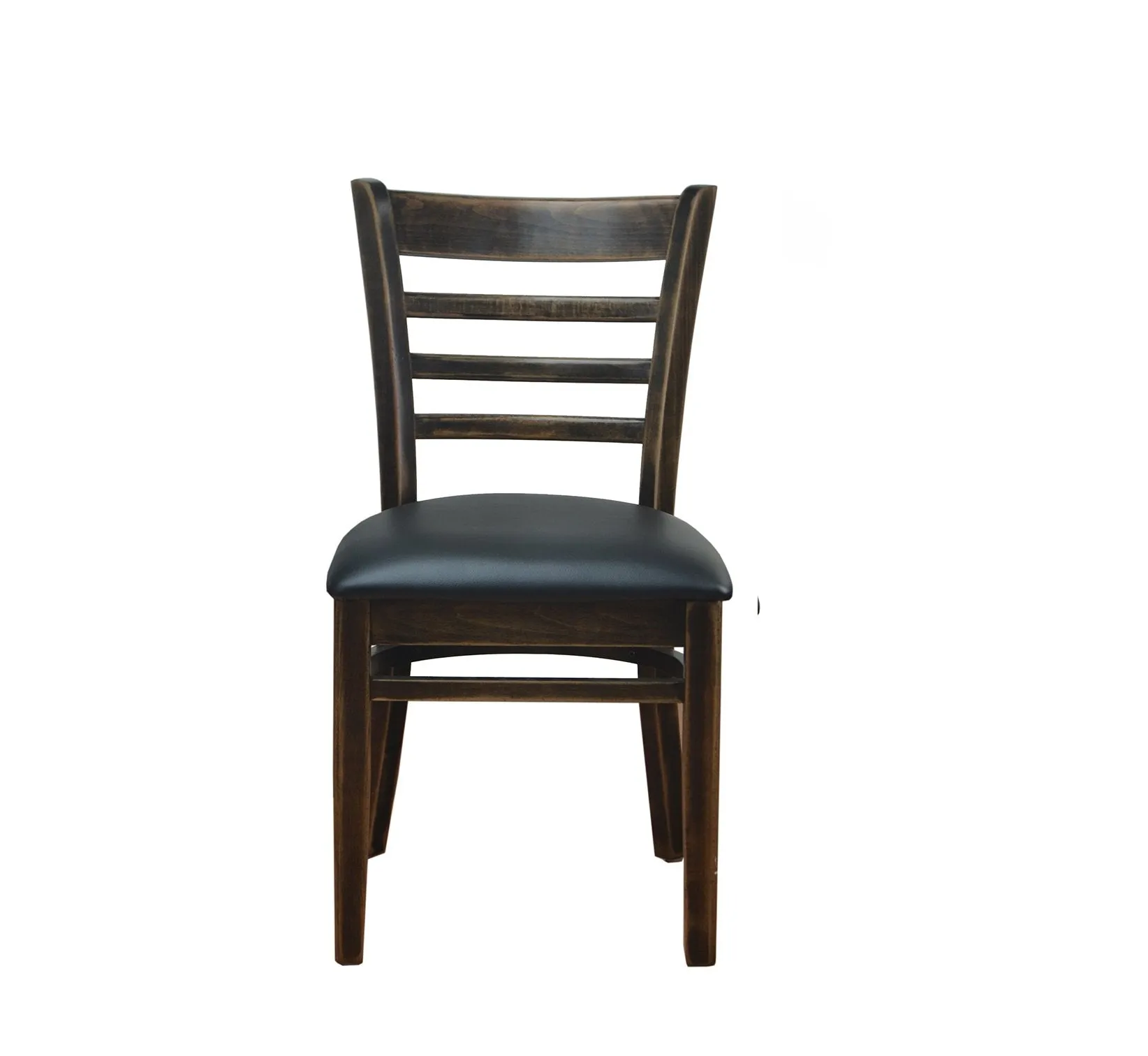 Distressed Black Walnut Finish Wood Restaurant Chairs