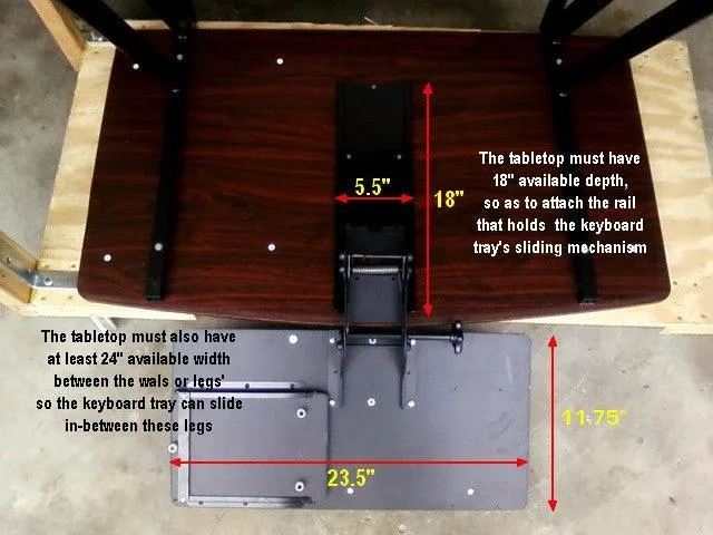 DKBDK Slidable Underdesk Ergonomic Keyboard Shelf w/Mouse Tray