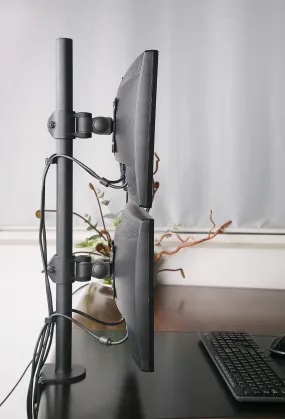 Dual Vertical Monitor Arm Clamp Type