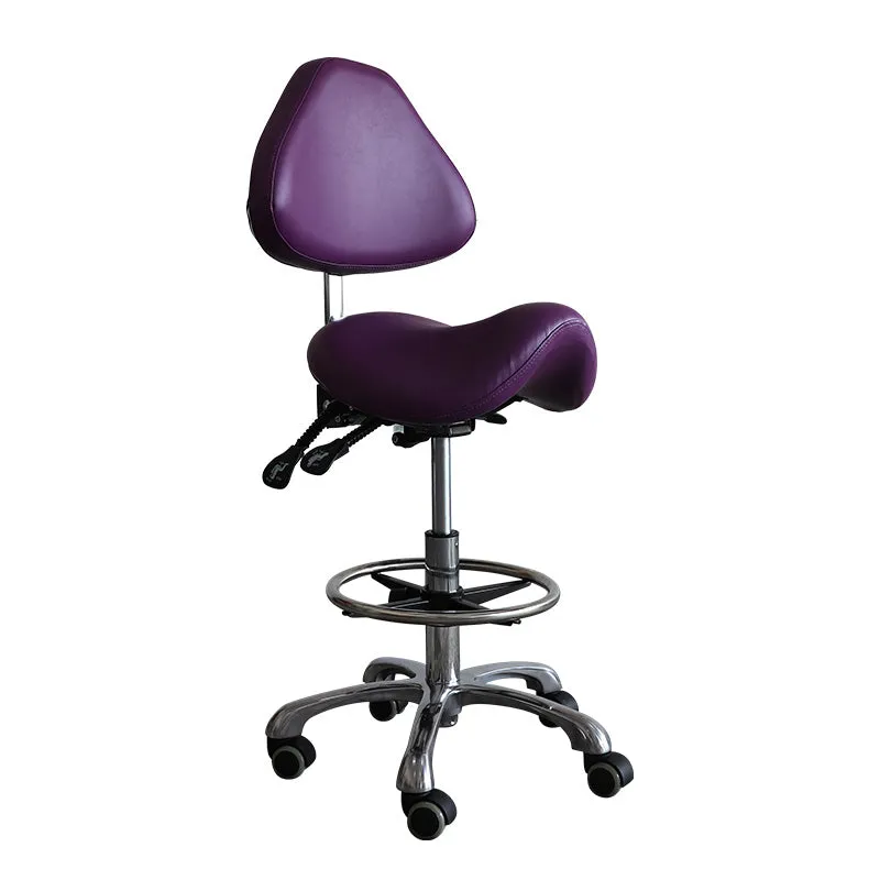 Ergonomic Comfortable Saddle Style Chair With Footrest & Backrest