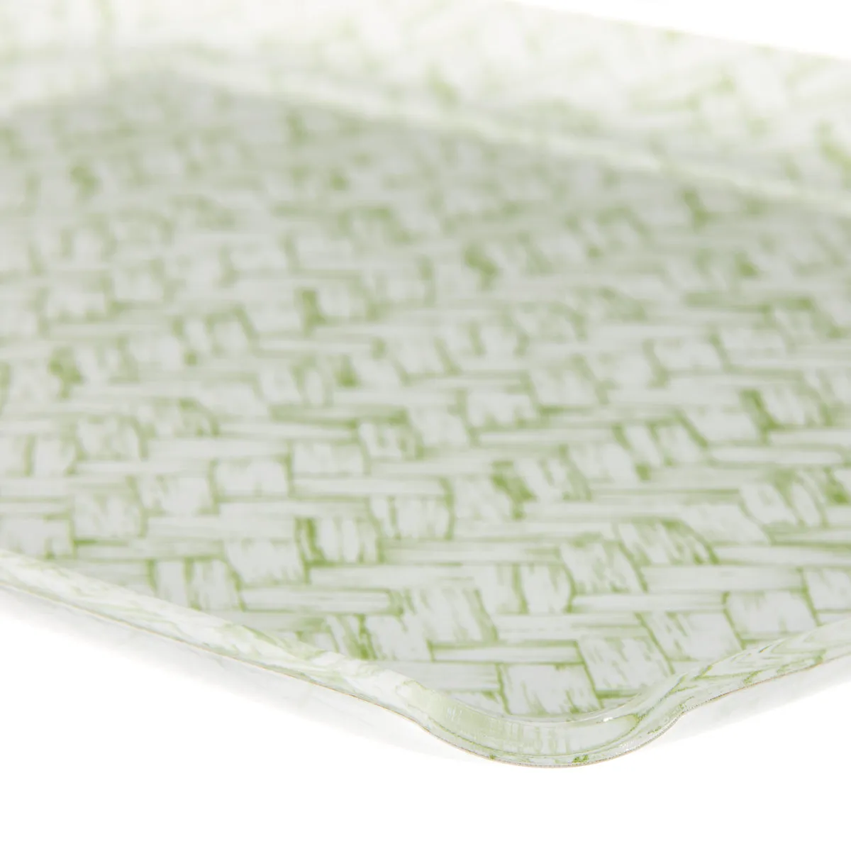 Fabric Tray Medium Basketweave Green