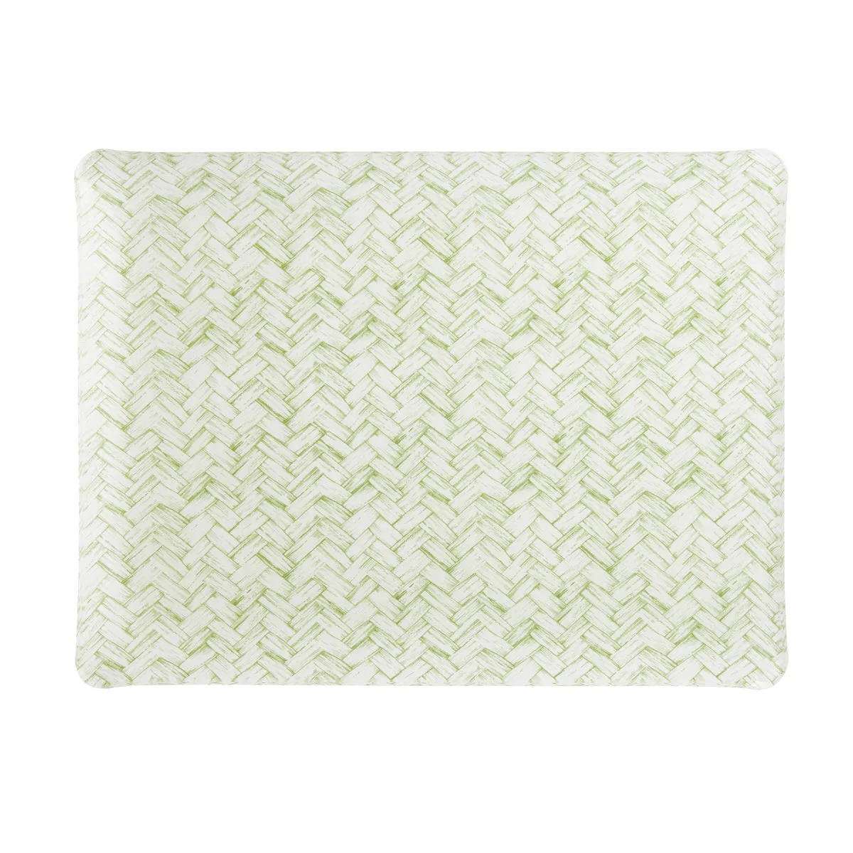 Fabric Tray Medium Basketweave Green