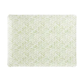 Fabric Tray Medium Basketweave Green