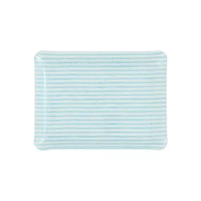 Fabric Tray Small Stripe Aqua and White