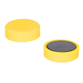 Ferrite Whiteboard Button Magnet 30mm x 7mm - Yellow