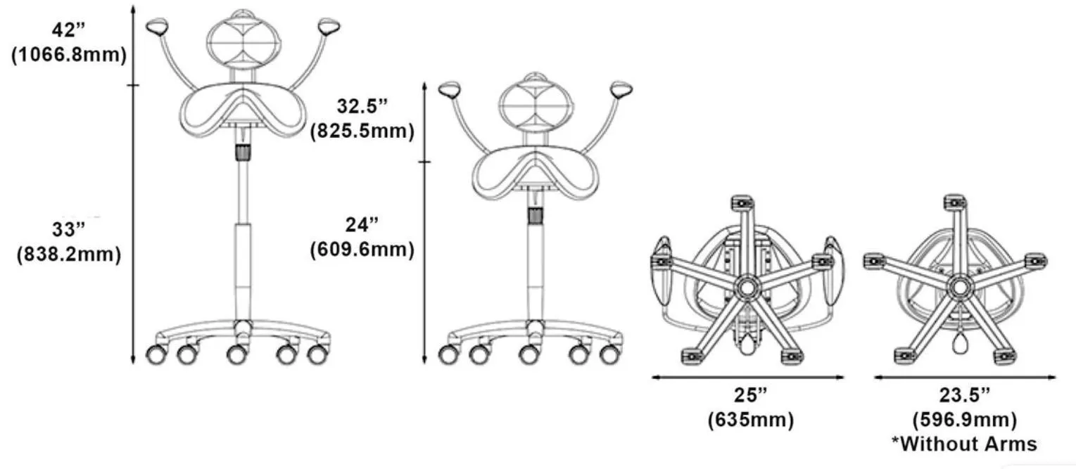 High-Quality Ergonomic Sit-Stand Saddle Chair with Back Support for Improved Posture