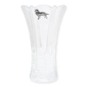 Golden Retriever Cut Crystal Vase